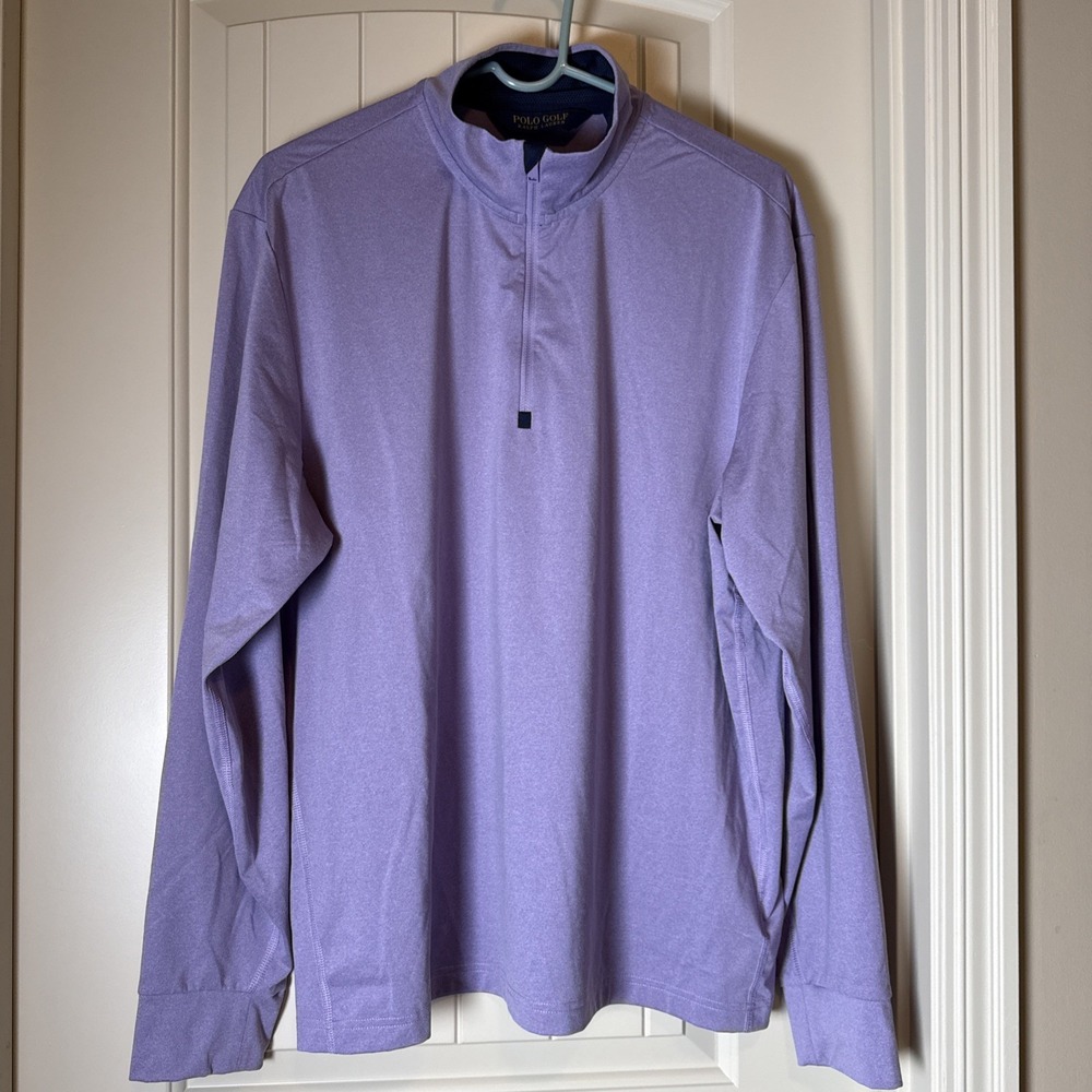 Polo Golf Ralph Lauren Pullover Mens L Lilac Performance Quarter Zip Athletic